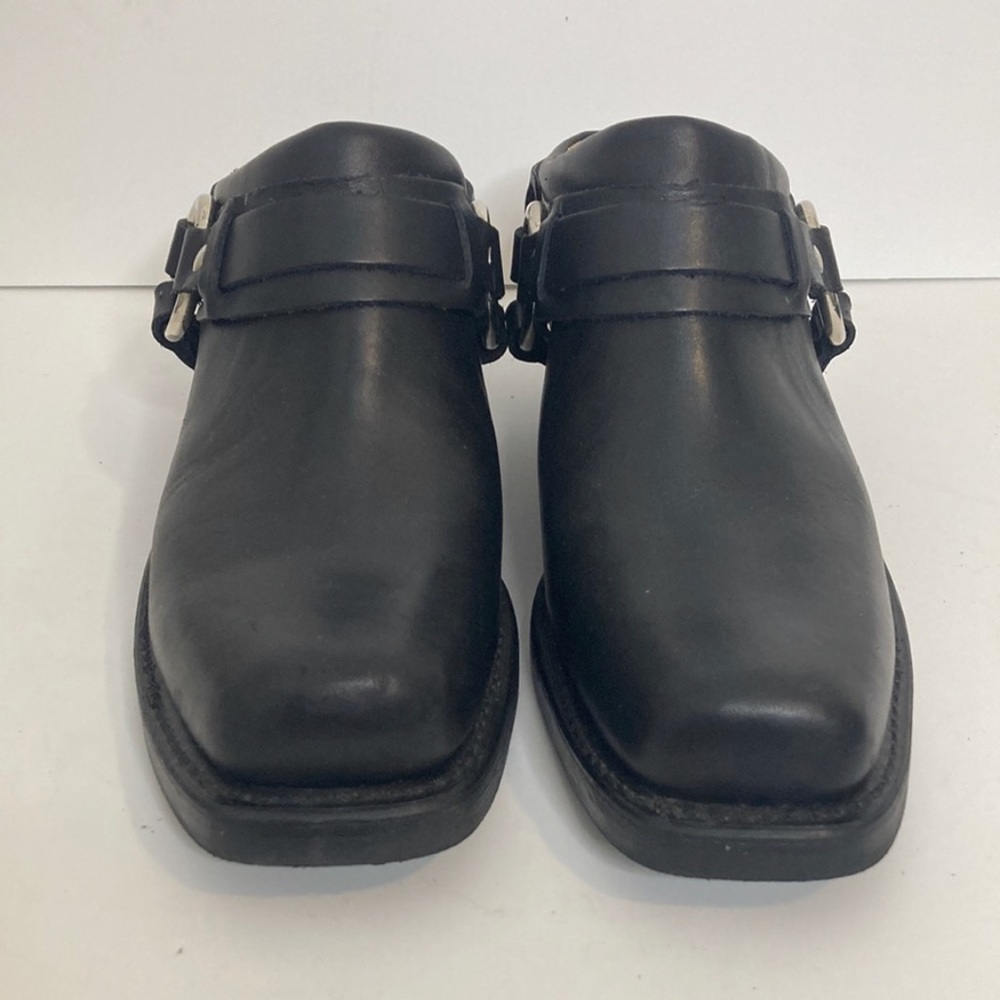Frye Black Harness Mules sz 9